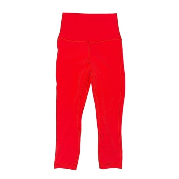 Lululemon Align High Rise Buttery Soft Crop 21" Athletic Leggings in Love Red 2 - Picture 4 of 8